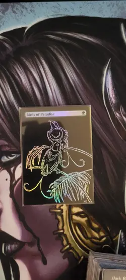 MTG ALTER: Birds of Paradise, by Unknown. Full art alter/stetching alter - Image 1
