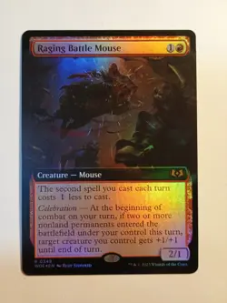 Raging Battle Mouse Extended Art Foil 0349 Mtg Magic The Gathering Rare WOE NM - Image 1