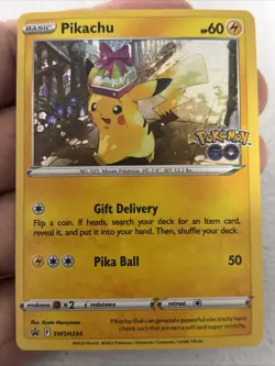 Pikachu SWSH234 Cosmos Holo Promo SWSH Black Star Pokemon Birthday Gift - Image 1