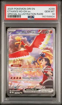 2025 POKEMON DRI EN-DESTINED RIVALS #230 ETHAN'S HO-OH EX PSA 10 - Image 1