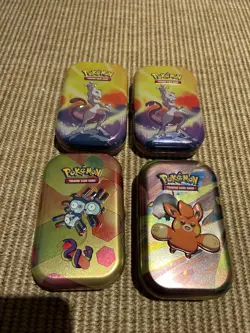 4x Empty Pokemon Mini Tin Bundle - various sets - Image 1