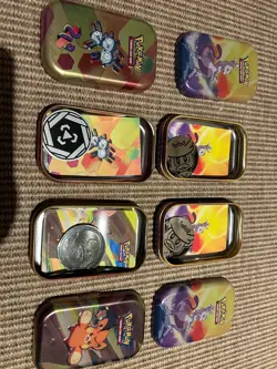 4x Empty Pokemon Mini Tin Bundle - various sets - Image 2