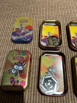 4x Empty Pokemon Mini Tin Bundle - various sets - Image 3