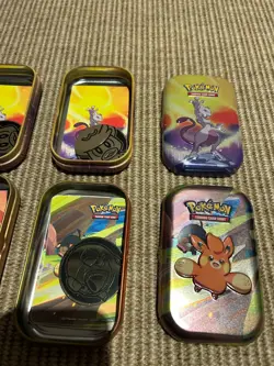 4x Empty Pokemon Mini Tin Bundle - various sets - Image 4