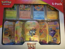 Pokemon Scarlet & Violet 151 5-Pack of Mini Tins and 4 Promos-Costco Bundle -New - Image 1