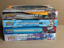 Pokemon Sealed EX BOXES Mabosstiff, Mega Kangaskhan, Roaring Moon and Palafin - Image 1