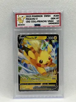 2023 POKEMON SWSH BLACK STAR PROMO #285 PIKACHU V VCG 10- NO PSA / NO BGS - Image 1