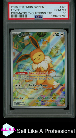 EEVEE PRISMATIC EVOLUTIONS ETB POKEMON SVP EN-SV BLCK STAR PROMO 2025 173 PSA 10 - Image 1