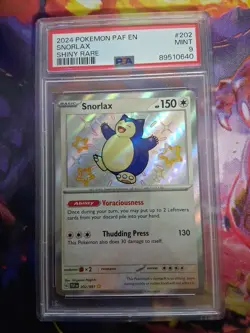 PSA 9 Snorlax Shiny Rare #202 2024 Pokemon Paf Paldean Fates #19 Read!! - Image 1