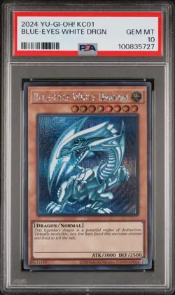 Blue-Eyes White Dragon Prismatic Secret Rare KC01 PSA 10 GEM MINT Yugioh 2024 - Image 2