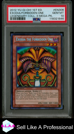 EXODIA/FORBIDDEN ONE LEGENDARY COLL. 3 MEGA-PK. YU-GI-OH! 2012 EN306 PSA 10 - Image 1
