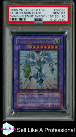 E-HERO SH.FL.WINGMAN ELEMENTAL ENERGY YU-GI-OH! 1ST EDITION 2005 EN036 PSA 10 - Image 1