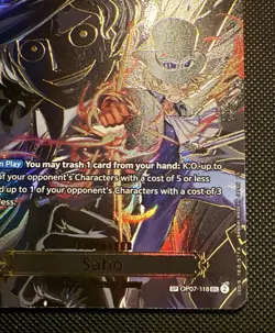 One Piece TCG OP13 Carrying On His Will Sabo OP07-118 SP SEC Secret Rare - Image 4
