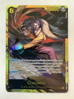 One Piece Crocodile - Secret - Gold OP14-120 The Azure Sea's Seven Foil - Image 1