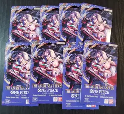 One Piece OP14 THE AZURE SEA’S SEVEN Sleeved Booster Packs Lot Of 8 - Image 1