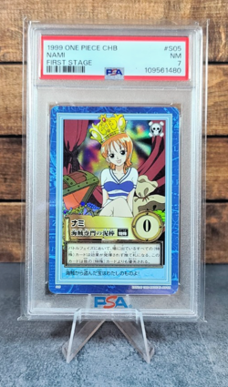 1999 ONE PIECE CARDDASS HYPER BATTLE FIRST STAGE #S05 NAMI PSA 7 - Image 1