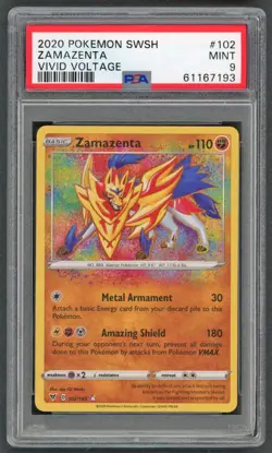 Pokemon Cards - PSA 9 Zamazenta 102/185 - Vivid Voltage - MINT - PSA9 - Image 1