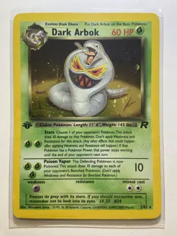 Dark Arbok - Pokemon Card - WOTC - 1st Edition - Team Rocket - 2/82 - Holo LP - Image 1
