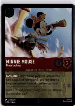 Minnie Mouse Pirate Lookout Promo Lorcana Foil 12/P2 Trading Card TCG Disney - Image 1