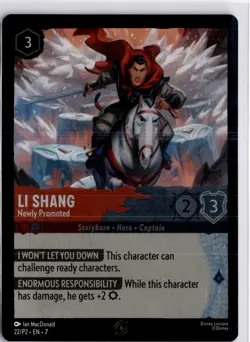 Li Shang 22/P2 Disney Lorcana TCG DE 7 DT Promo Holo Foil Trading Card TCG - Image 1