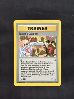 Pokemon Cards: Gym Heroes 1st Edition Rare: Blaine's Quiz #1 97/132 - Image 1