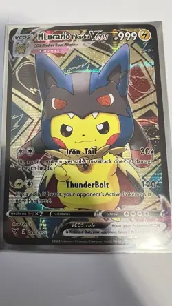 Lucario Pikachu Fan Art Pokemon Card - Image 1