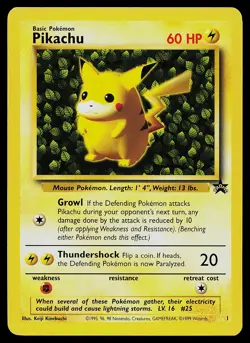 Pokemon Card - Pikachu Ivy 1 WOTC Black Star Promo - Image 1