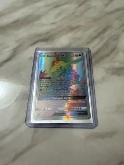Rayquaza GX Rainbow Rare Card Number 177/168 Set Sun & Moon Celestial Storm 2018 - Image 1