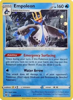 Empoleon (Cosmos Holo, #037/172) - Hol Miscellaneous Cards & Products NM Pokemon - Image 1