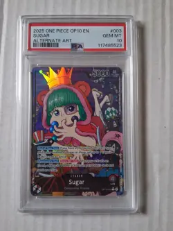 2025 One Piece EN OP10-003 Sugar PSA 10 Alternate Art Leader Card SP - Image 1