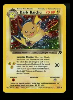 #3 Dark Raichu 83/82 Team Rocket 2000 Holo Rare WOTC Pokemon Card TCG - Image 1