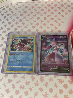 Mewtwo Ex SWSH223 & Galarian Mr. Rime SWSH079 Pokemon Promo Cards - Image 1