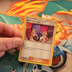 Pokemon Card Jessie & James 58/68 Holo Rare Hidden Fates Team Rocket TCG 2 - Image 3