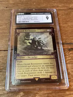 Orcish Bowmasters (Showcase Scrolls foil) - Universes Beyond: LTR MTG CGC 9 - Image 1