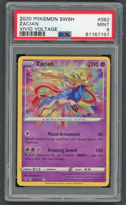Pokemon Cards - PSA 9 Zacian 082/185 - Vivid Voltage - MINT - PSA9 - Image 1