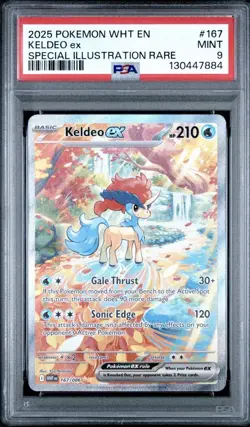 Pokemon TCG Keldeo EX White Flare Card 167/086 PSA 9 SIR - Image 1