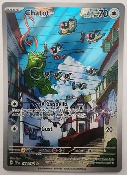 Pokemon Trading Card TCG Chatot Full Art Holo 181/162 Nintendo 2024 - Image 1