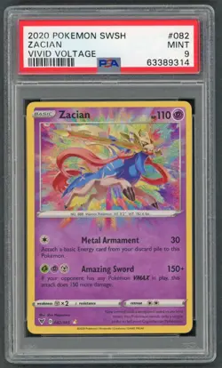 Pokemon Cards - PSA 9 Zacian 082/185 - Vivid Voltage - MINT - PSA9 - Image 1