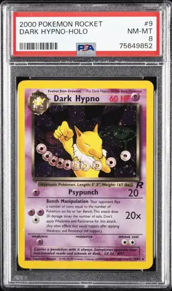 2000 POKEMON ROCKET #9 DARK HYPNO-HOLO PSA 8 - Image 1
