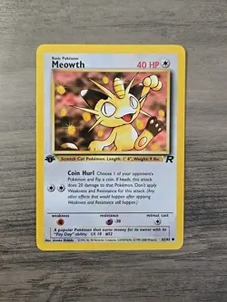 Pokemon TCG Meowth 1st Edition Team Rocket 62/82 NM - Image 1