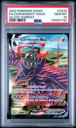 2022 Pokemon PSA 10 Corviknight VMAX Ultra Rare TG19/TG30 Silver Tempest - Image 1