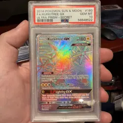 2018 POKEMON SUN & MOON ULTRA PRISM #160 XURKITREE GX SECRET RARE PSA 10 - Image 1
