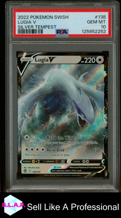 LUGIA V SILVER TEMPEST POKEMON SWORD & SHIELD SILVER TEMPEST 2022 138 PSA 10 - Image 1