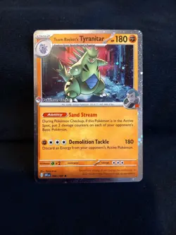 Team Rocket's Tyranitar 096/182 Pokemon Center Stamped Promo - Image 3