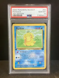 DEFECTIVE 2000 Pokemon Rocket Psyduck 1st Edition PSA 10 G3D - Image 1