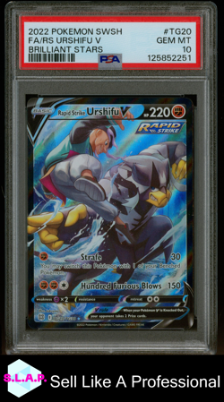 FA/RS URSHIFU V BRILLIANT STARS POKEMON SWSH BRILLIANT STARS 2022 TG20 PSA 10 - Image 1