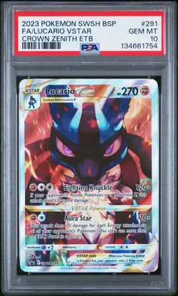 PSA 10 LUCARIO VSTAR 291/159 CROWN ZENITH ELITE TRAINER BOX POKEMON - Image 1