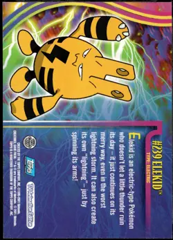 ENGLISH 2001 Topps Pokemon Topps Johto Series 3 Holo Foil #239 Elekid - Image 2
