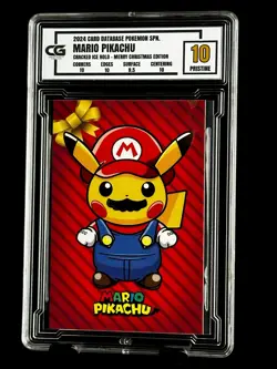 2024 Pokemon CG 10 Pristine MARIO PIKACHU Christmas TCG PONCHO CGC PSA - Image 1