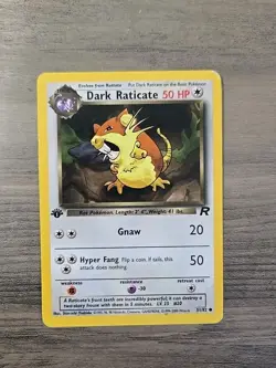 Pokemon TCG Dark Raticate 1st Edition Team Rocket 51/82 MP - Image 1